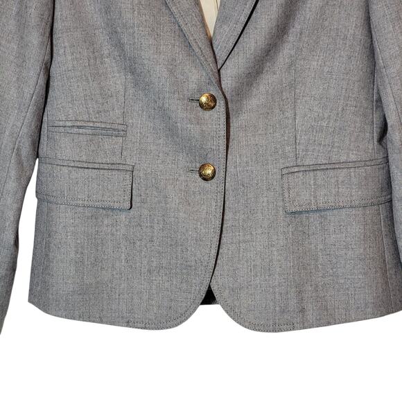 J.Crew Schoolboy Wool Blazer Gray Single Breasted Tailored Classic Office Chic 6 - Picture 4 of 16